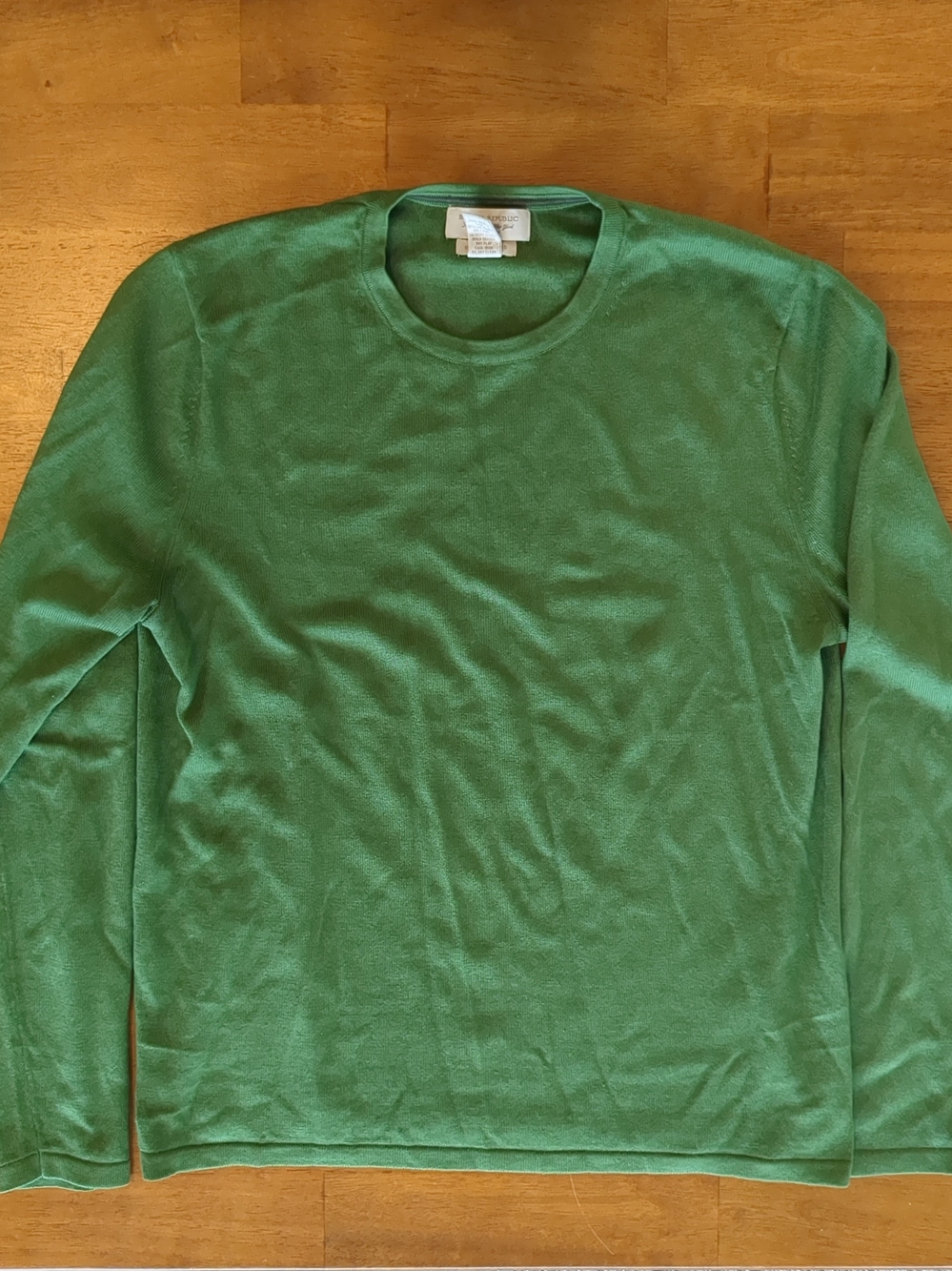 Banana Republic Silk Cashmere Men's Crewneck Sweater - Kelly Green